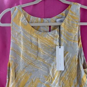 Waverly Grey Abstract Yellow and Gray Top